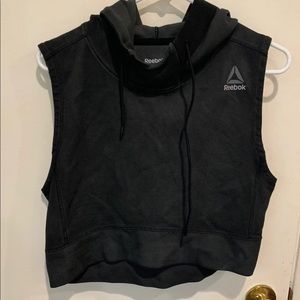 Reebok sleeveless crop top hoodie